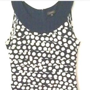 Zendra Women's Dress Beautiful & Elegant Polka Bot Sleeveless Pleated Couture 10